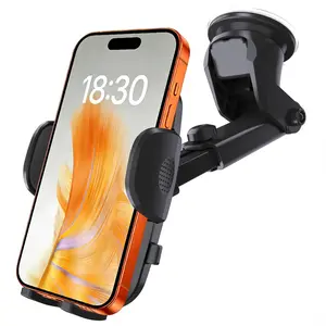 Phone Holder [2026  Suction Cup] Long Arm 360?Rotation Phone Mount for  Windshield Compatible with  17 Pro Max and  Smartphones (Black)