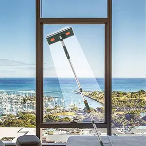 Professional 2 in 1 Window Squeegee Cleaner, Telescopic 88 Inch, Bendable Head, Indoor & Outdoor High Window Cleaning Tool