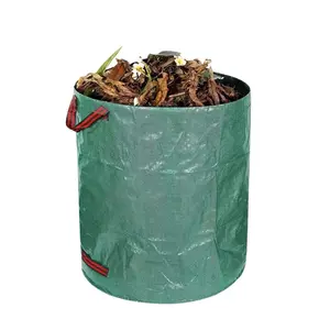 Reusable Garden Leaf Bags, Lawn Trash Bags, Foldable Camping Garbage Bin, 16 Gallon Yard Waste Containers