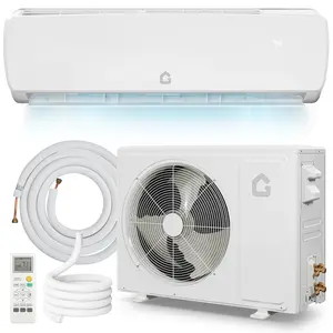 Garvee 9000 BTU Mini Split AC/Heating System, 19 SEER2 Ultra Efficient Heat Pump with WiFi, 115V / 208-230V Wall Mounted Ductless AC, Cools & Heats Up to 750 Sq.Ft, Complete Installation Kit Included