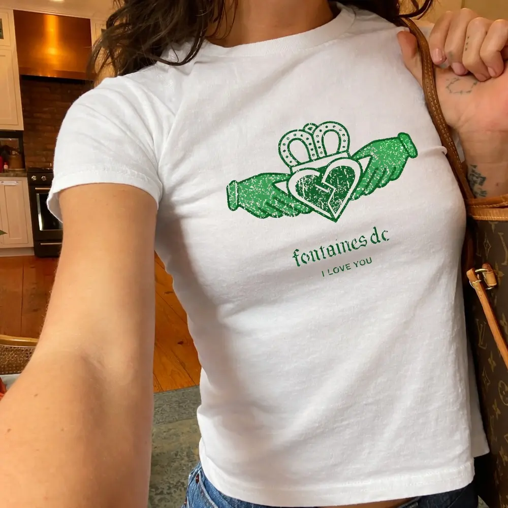 Gildan 5000B Fontaines DC Claddagh St Patricks Day S1 Y2K Baby Tee
