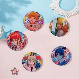 Japanese Anime F-figure Power cool Badge Set Glass Shine Brooches Lapel Backpack Costume Gifts Decoration birthday