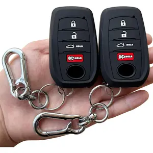 Key Fob Cover for Toyota 2025 Camry and 2025 2024 2023 Corolla Crown, 4-Button, , 2-Pack, Black