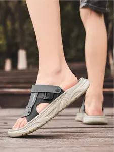 Men's Platform Sport Sandals, Adjustable Strap Open Toe Casual Slides, 2 Ways to Wear