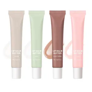 4pcs Lip Butter Balm, Hydrating Lip Balm with Sheer Tint, Plumps Moisturizing Hydrating Lip Mask, Vegan Non-Sticky Lip Glowy Balm for Instant Moisture, Shine, & Soothing Lip Care