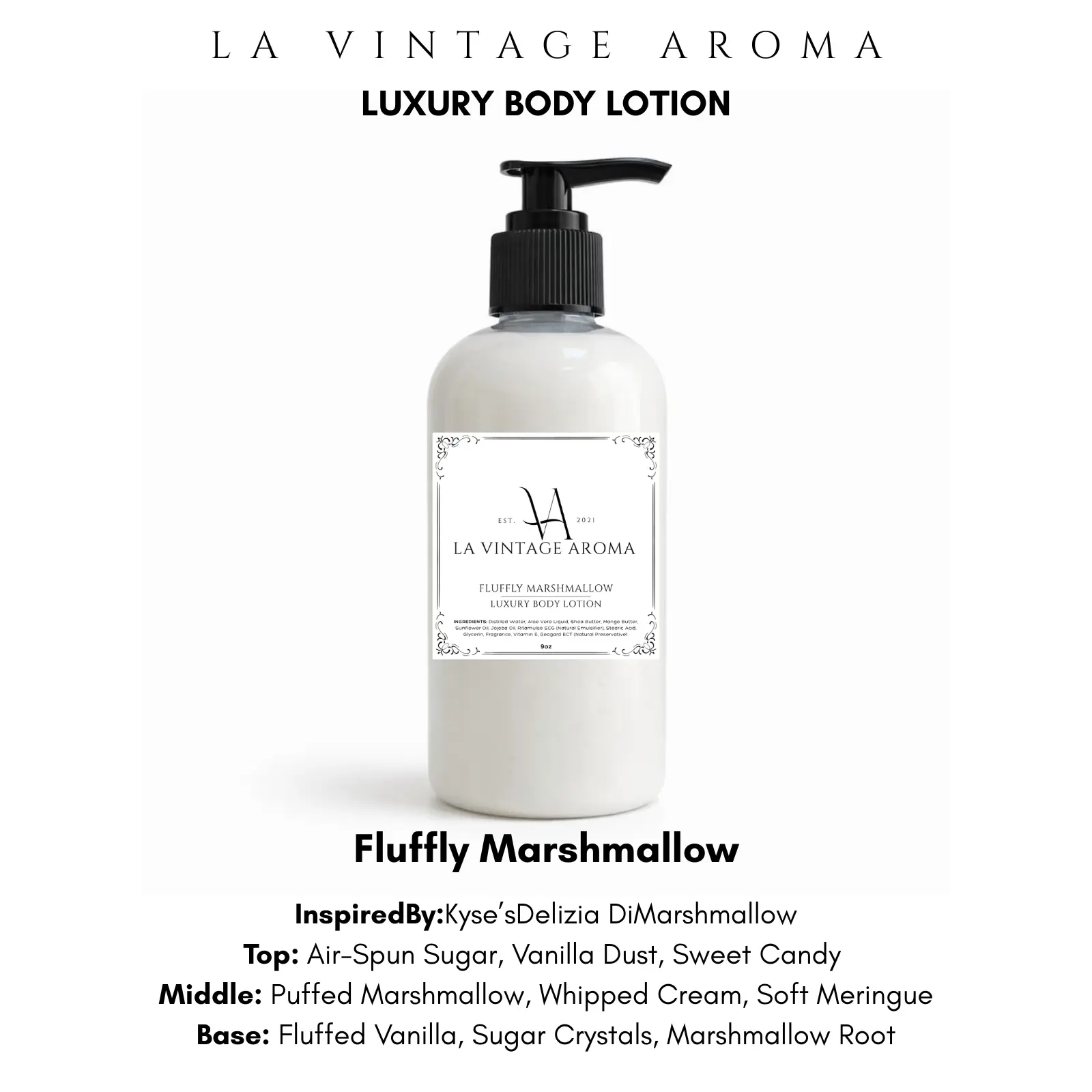 Marshmallow Scented Body Lotion - Choose Your Scent -  8oz Hydrating Scented Lotion - Marshmallow InspiredBy Scents Moisturizing - Marshmallow Collection