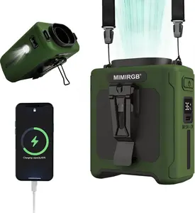 【2026 New】 10000mAh Portable Waist Fan, 16000RPM Industrial Under Shirt Fan, 18m/s Strong Airflow Belt Fan with Bottom Intake, 40H Wearable Personal Fan & Power Bank for Construction & Gardening