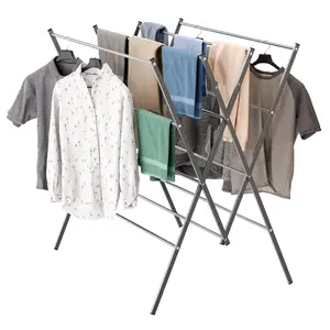 Foldable Portable Laundry Drying Rack with 12 Large Drying Poles, for Air Drying Clothing, Towels and Delicate Items, Suitable for Indoor & Outdoor Use