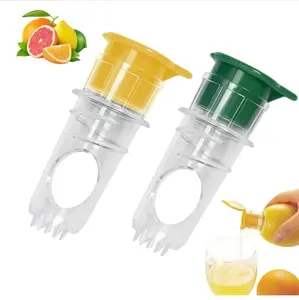 [Buy 1 Get 2]-Lemon Squeezer Portable LemonJuicer BPA-Free Plastic Lime Juicer CompactJuice Extractor Handheld Citrus Press with Lid -2025 New Screw Top Manual Citrus Tap SqueezeLime for Cocktails, Dri Fruit Cover