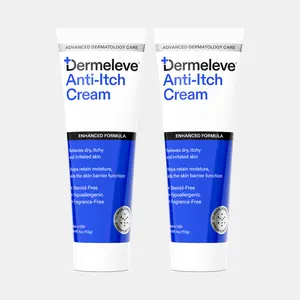 Dermeleve Cream 4oz (2 Pack) - Moisturizing Itch Relief Cream with Shea Butter, Hyaluronic Acid & Vitamins for Smooth Skin