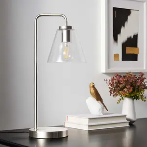 Modway Element Glass Table Lamp in Satin Nickel Modway Element Glass Table Lamp in Satin Nickel