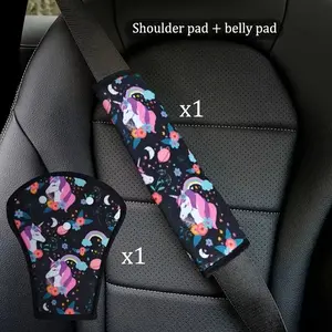 2pcs Car Seat Shoulder Strap Protector Set, Child Safety Belt Pad, Travel Gear, Car Accessory, Adjustable Soft Cushion, Breathable Material, Long Drive Comfort