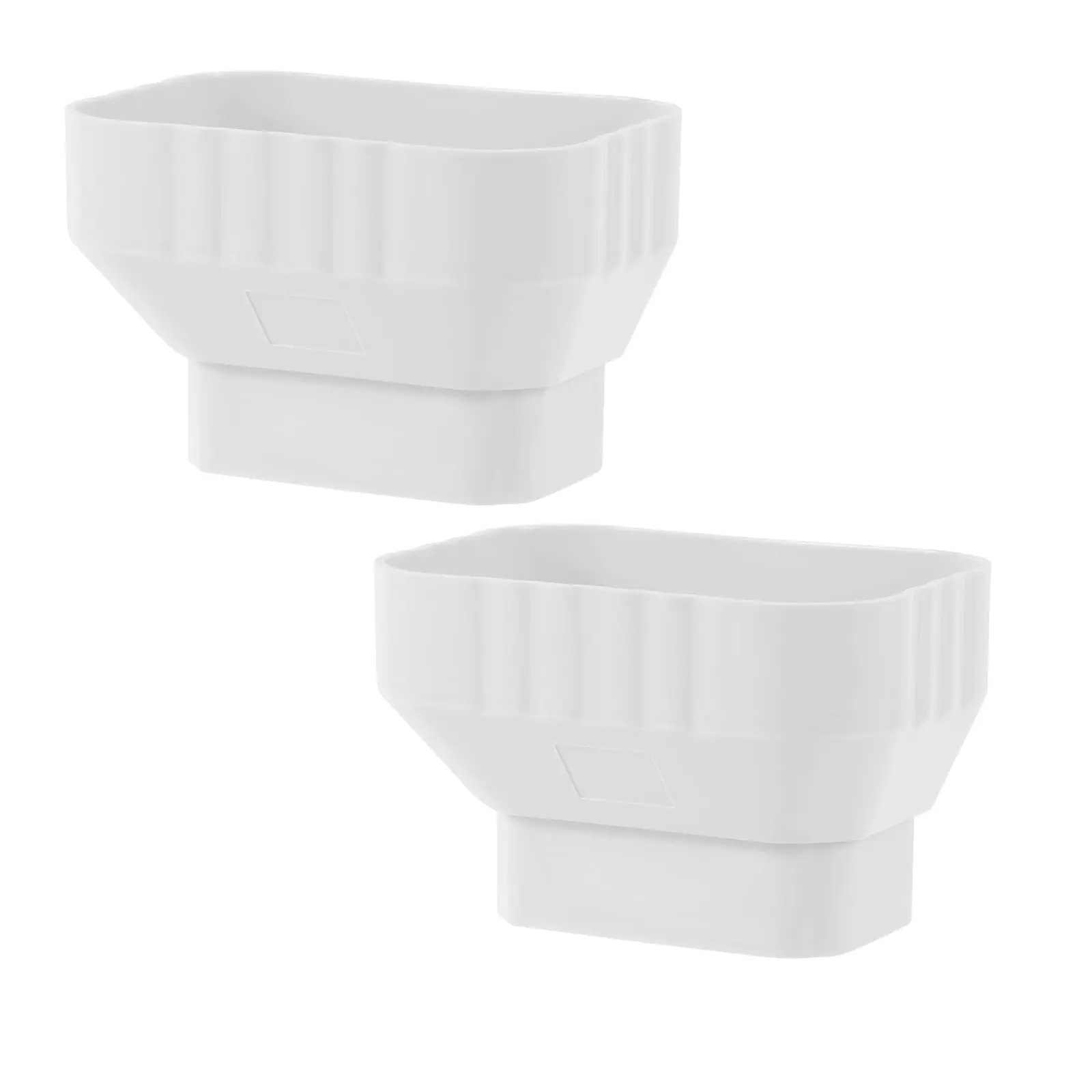 3x4 To 2x3 Downspout Adapter  (2 Pack White)