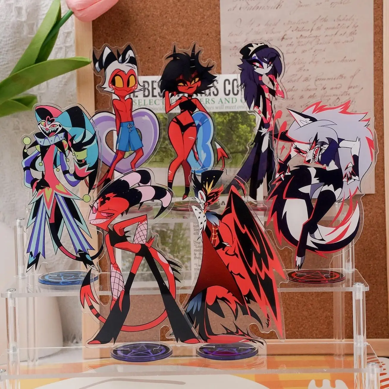 Helluva Boss Character Acrylic Standee Gift Set – Fizzarolli, Moxxie,Millie,Blitzo,Stolas,Loona and more– Anime Fan Collectible Display Set