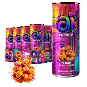 Energy Peach SUGAR FREE Energy Drink for Mental Focus Zero Calorie Zero Carb Beverage for Enhanced Alertness Clean Energy Formula, 12 Fl oz (12)
