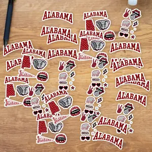 Stickers Pack 20 Pcs University Bumper Car of Water Alabama Guitar Bama Colorful Roll Vinyl Aesthetic Tide Waterproof Bike Bottle Luggage Laptop Skateboard