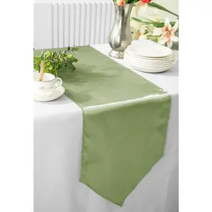 13.5"x108" Satin Table Runner - Sage Green (1pc)