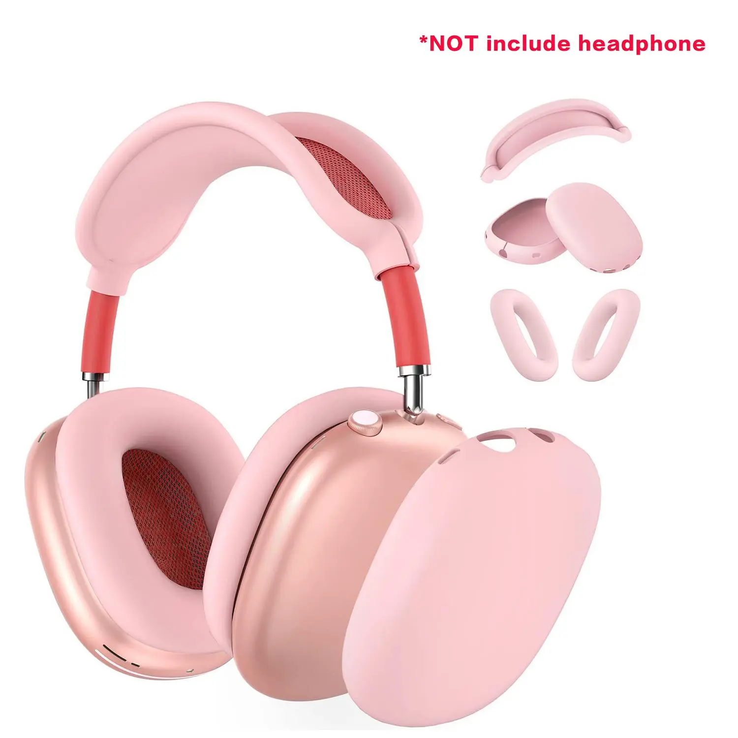 Silicone Case Cover for AirPods Max, Soft Silicone Skin Protector, Anti-scratch Ear Pad Case Cover, Headphone Accessories, Headset, Soft Earpads