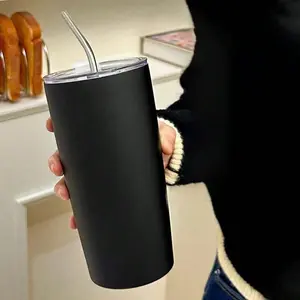 20oz Insulated Cup with Straw, Large Capacity Car Mug, Tumbler, Ideal for Work, School, Outdoor, Coffee and Water, Daily Use with Ritual Feel