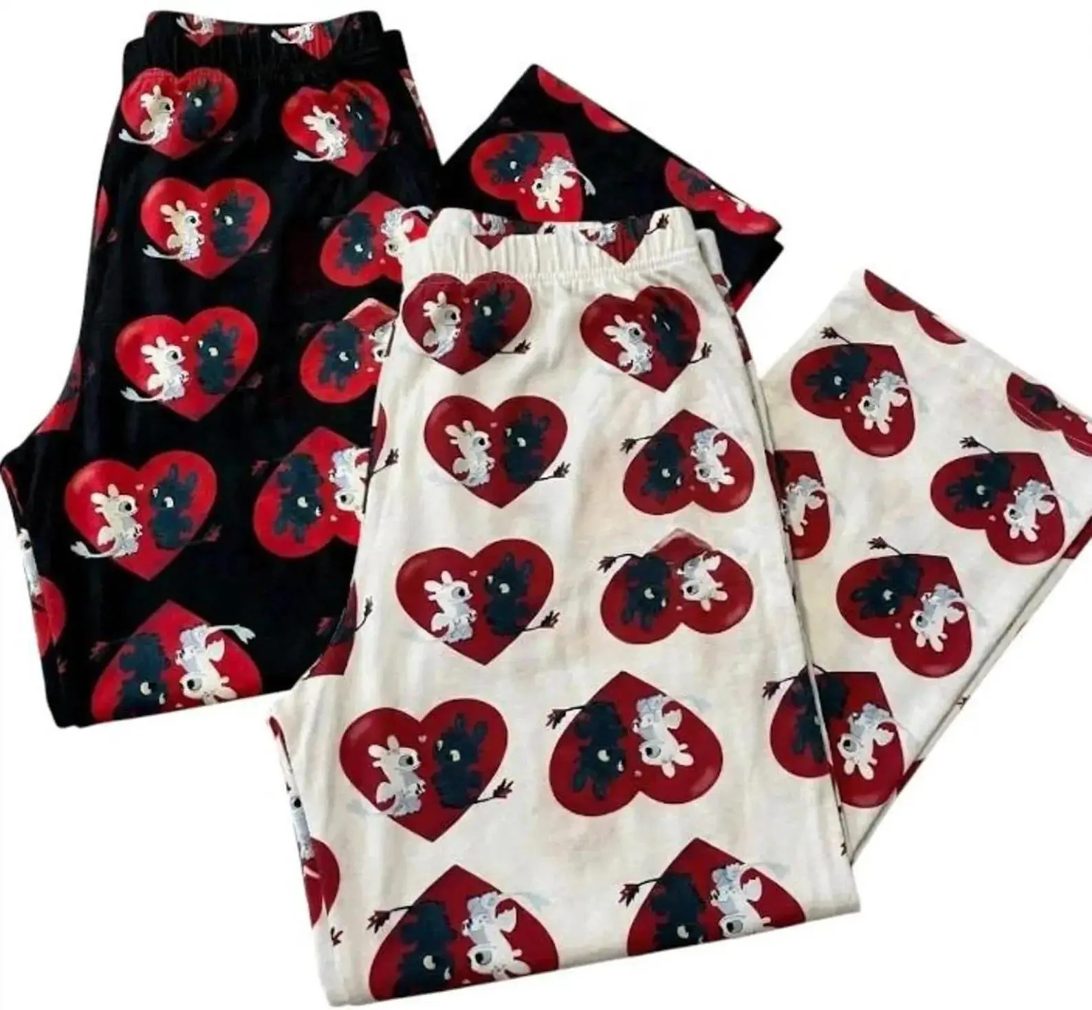 I Love My Boyfriend Girlfriend Pajama Pants, Matching Couple Satin Lounge Pants, Plaid Sleepwear, Anniversary Gift