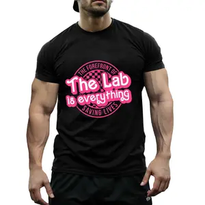 1pc MedTech Casual Cotton T-Shirt, Round Neck, Short Sleeve, Regular Fit, Heat Transfer Printed Graphic Tee for Lab Week 2026, Phlebotomy Week Celebration, Unisex Adult - Black