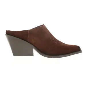 Seychelles Womens Spirit Embroidered Mules Casual Boots Mid Heel 2-3" - Brown