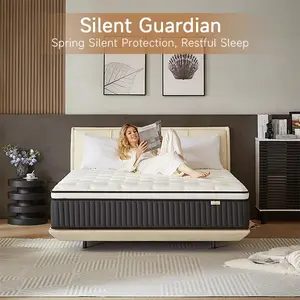 Hybrid Mattress in a Box - 8/10/12/14 Inch Gel Memory Foam & Pocket Spring for Lumbar Support, CertiPUR-US & Oeko-TEX Certified, Medium Firm, Queen Size, Zero Motion Transfer, Free Delivery，queen size mattress