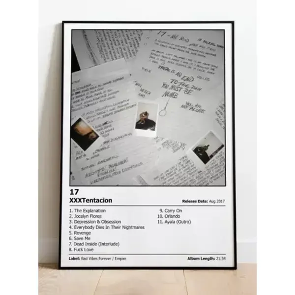 XxxTentacion - 17 | Album Cover Print Poster | A4, A3, A2 & A1