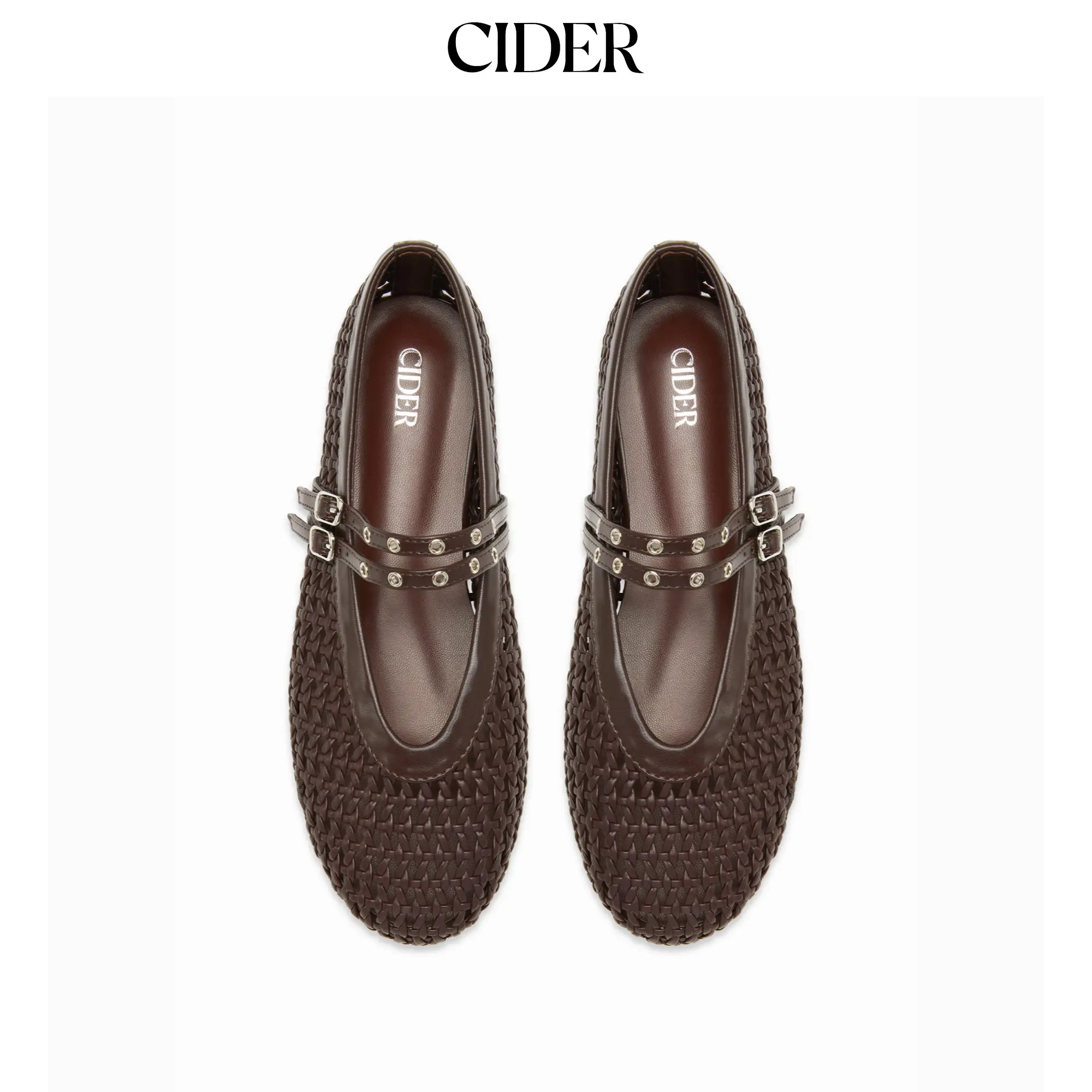 Cider WOVEN DOUBLE STRAP FLATS