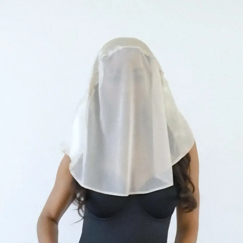 Pearl White Silk Makeup Protector Headcloth