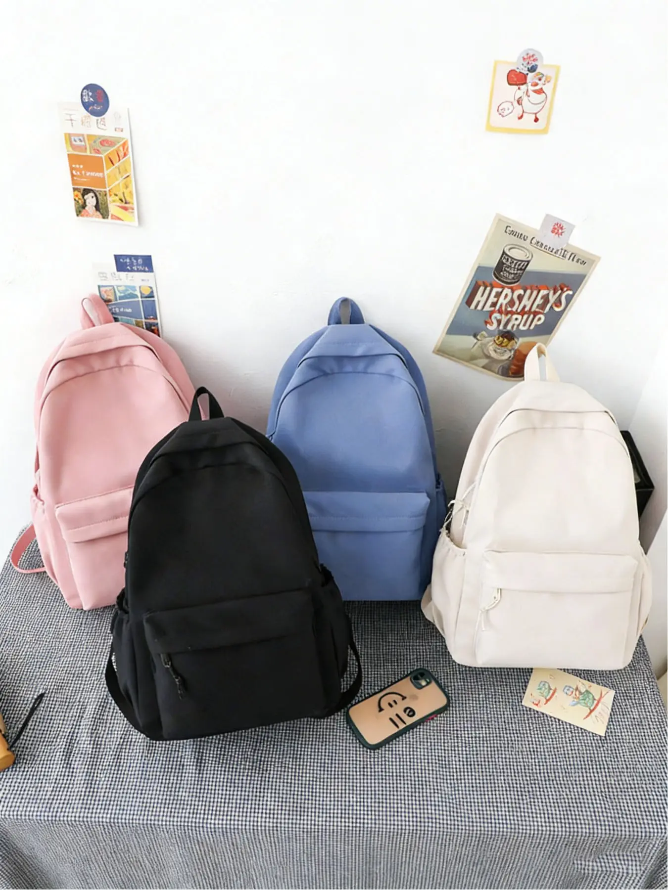 Fashion Classic Solid Color Backpack, Laptop Compartment, Adjustable Straps, Large Capacity, Multiple Pockets, Ideal for Students, Backpack for School, School Backpacks