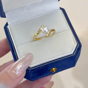 SR Pearl Co. Freshwate Pearl 7mm Ring 14K Gold Filled Ring One Size Fits ALL Size Adjustable Women Gift