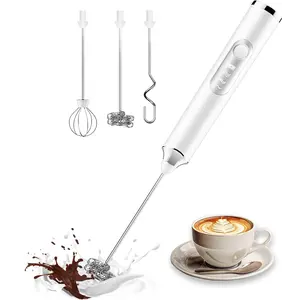 Rechargeable Milk Frother,Milk Frother Handheld withElectric Milk Bubbler,Detachable Stainless Steel Whisk for Latte,Cappuccino,Matcha,Egg - Black/White easy meal fresh juice digital muljuicer reExtra Large Convection Air Fryer Oven citrwhole fruit juicer