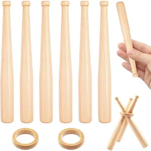 6 Pcs Unfinished Mini Baseball Bat Set - 6'' Small Wooden Bats for DIY Crafts, Painting, Unpainted Wood Baseball Bats with Holders, Mini Bat Party Favors, Baseball Theme Decor, Woodworking Supplies, Kids Craft Projects, Table Decoration, cute accessories