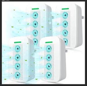 Plug In Air Ionizers (4 Pack) - Negative Ion Technology Air Purifier - Quiet Operation Air Freshener for Home, Bedroom, Office, Garage Room - Portable Air Purifiers Odor,Pets Smell - (Grey）