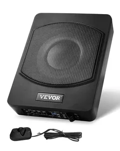 VEVOR 10" 240W Underseat Car Subwoofer, Slim Powered Car Subwoofers Under the Seat, Low Profile Audio Sub Built-in Amplifier, High/Low Level Input & Volume Controller for SUVs, Car, Truck, RV