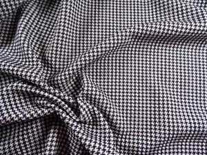 Printed Bullet Liverpool Textured Fabric Stretch Micro Houndstooth Black T104
