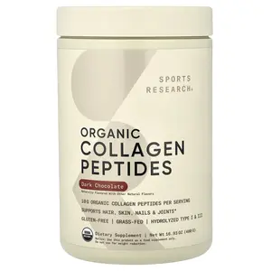 Sports Research Organic Collagen Peptides, Dark Chocolate, 16.93 oz (480 g)