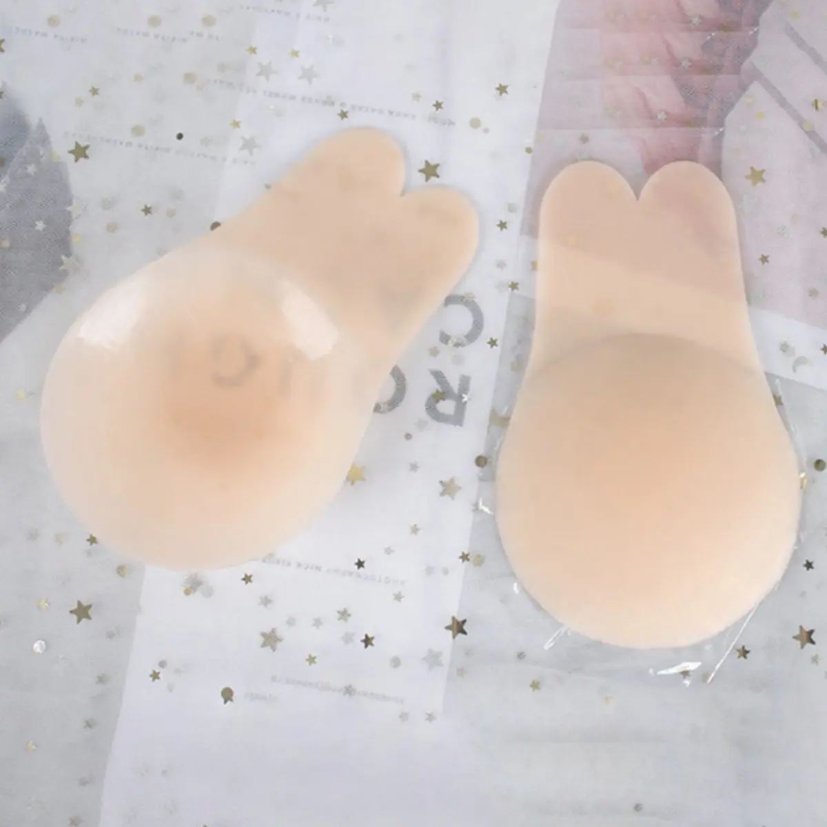 Thin Rabbit Ear Silicone Adhesive Bra, Invisible Seamless Push Up, Lifting Anti Sagging Breast Pasties, Comfortable Fit for Daily Wear, Everyday, Underwear