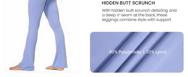 Sunzel No Front Seam Mini Flare Leggings for Women, Invisible Butt Scrunch Flared Yoga Pants with Tummy Control