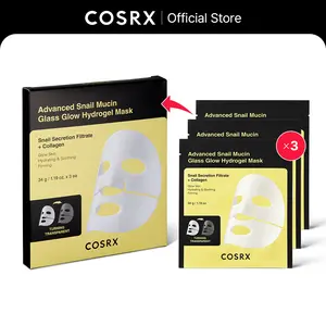 [COSRX Official] MY MORNING GLOW Advanced Snail Mucin Glass Glow Hydrogel Mask (3 sheets) | OVERNIGHT COLLAGEN MASK WITH 25% SNAIL MUCIN & COLLAGEN glowing skin