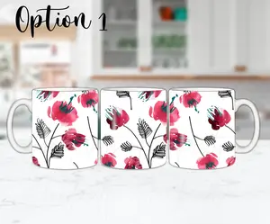 Watercolor flowers coffee mug