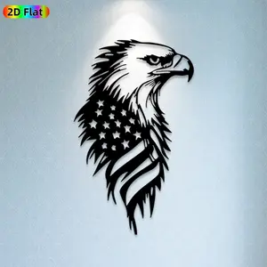 1pc Eagle & American Flag Metal Wall Art,Eagle & Flag Statue Mural, Ideal Gift for Independence Day, Memorial Day, Patriotic Decor Enthusiasts, , Perfect for Outdoor Wall & Garden Fence, Patriotic Home Decor Accent, Decoration, Ornaments