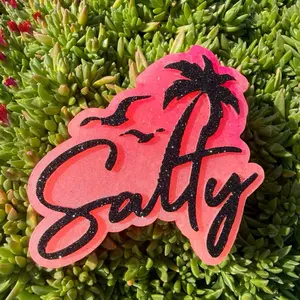Salty car freshie air freshener summer beach glitter ombre