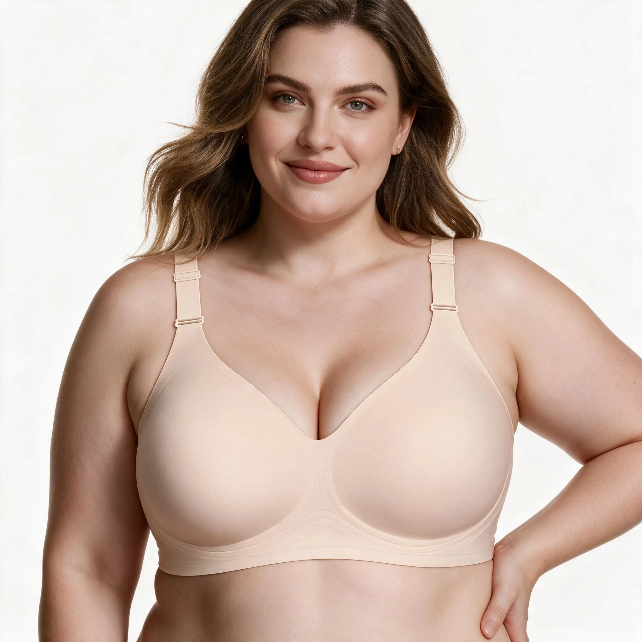 CORLIX Minimizer Push Up Full Coverage Seamless Bra | Ladies Daily Comfort Bralette, Ultra-Soft Jelly Wireless Airly Lightlined Fix-Cup Minimalist Fabric Bra