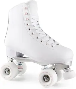 Roller Skates for Women Girls with Height Adjustable Rubber Stoppers Cute Retro Quad Roller Skates for Outdoor and Indoor