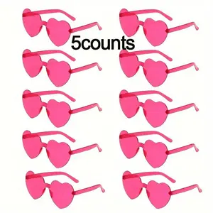 10pcs Fashion Heart-Shaped Frameless Decorative Glasses, Colorful Match for Men and Women, Perfect for Wedding Parties, Birthday Gatherings, Party Favor, Stylish Eyewear, Accessories, Party Decoration Supplies