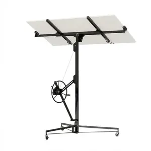 [fathers day gift]Drywall Lift 11 Ft, 150 LB Capacity, Heavy Duty Drywall Hoist with Rotating Tilting Cradle & Lockable Wheels, Steel Panel Lifter Jack for Construction & Home Use