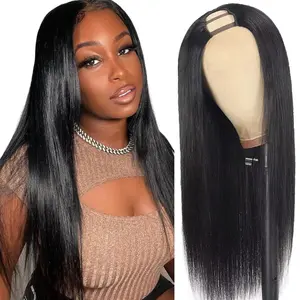 V Part Wigs for Women Straight Human Hair Wig 180 Density V Part Human Hair Wigs Can Be Dyed and Bleached Real Hair Stylish Headpiece