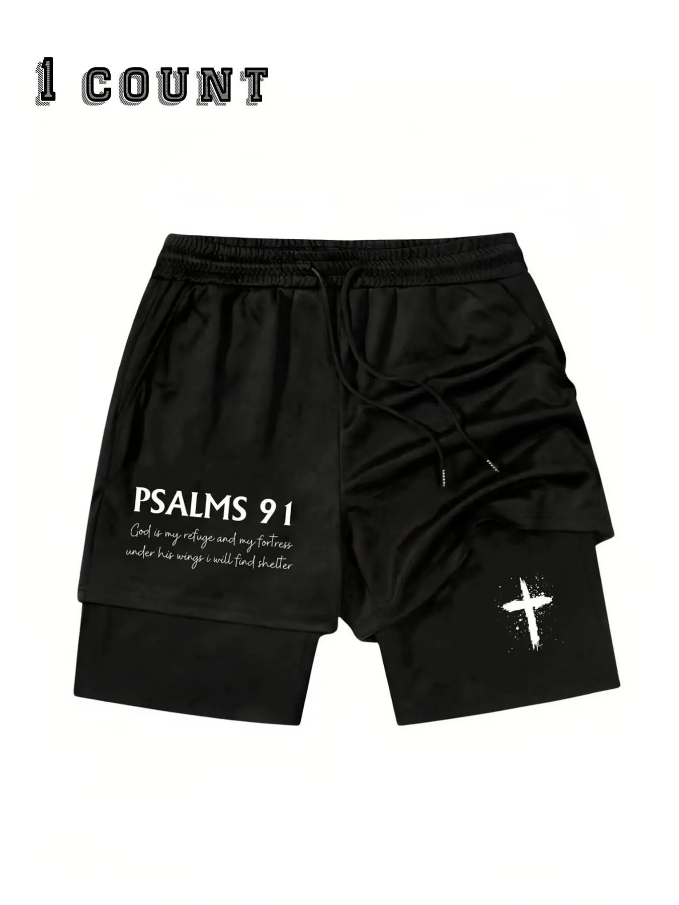 Teen Boys91 Cross Print Drawstring Waistband, Loose-Fitting Multifunctional Athletic Activewear Sports Clothes Casual Raw Hem Athletic Training Shorts Graphic Fitness Shorts, Summer Street Style for Husband & Boyfriend